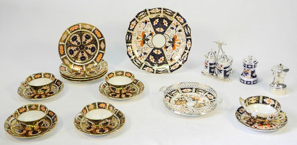Collection of Royal Crown Derby 1128 & other Bone China: Collection of Royal Crown Derby 1128 & other Bone China Wares & a Birks Sterling Pepper Grinder.