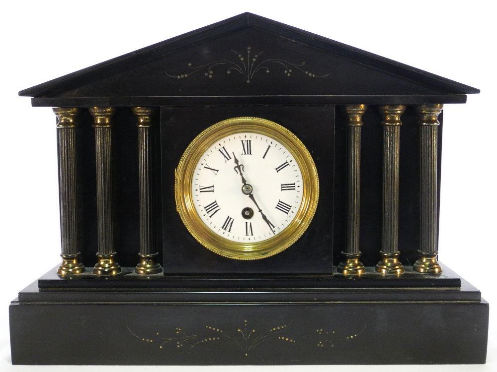 Eastlake Slate Architectural Mantle Clock, 11 1/4" (1 of 8)