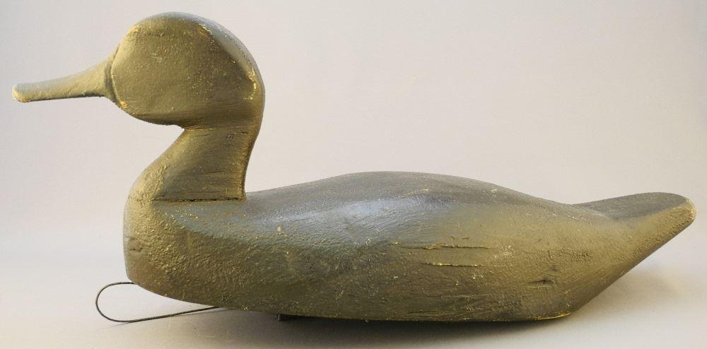 Vintage Carved & Painted Wood Working Duck Decoy, 17" (1 of 2)