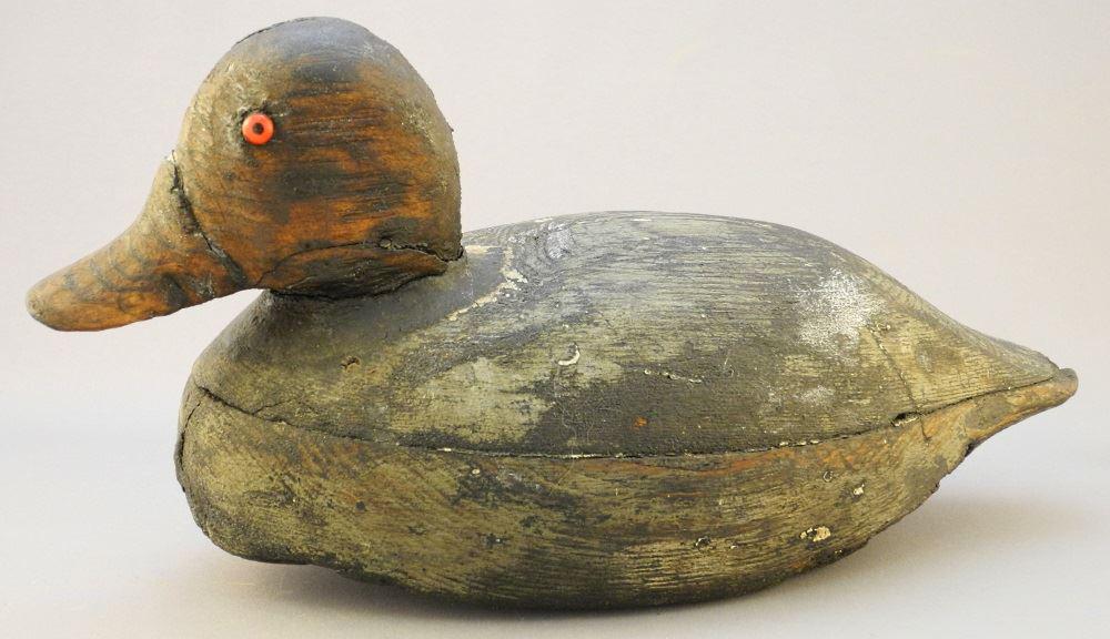 Vintage Carved & Painted Wood Working Duck Decoy, 12 (1 of 2)