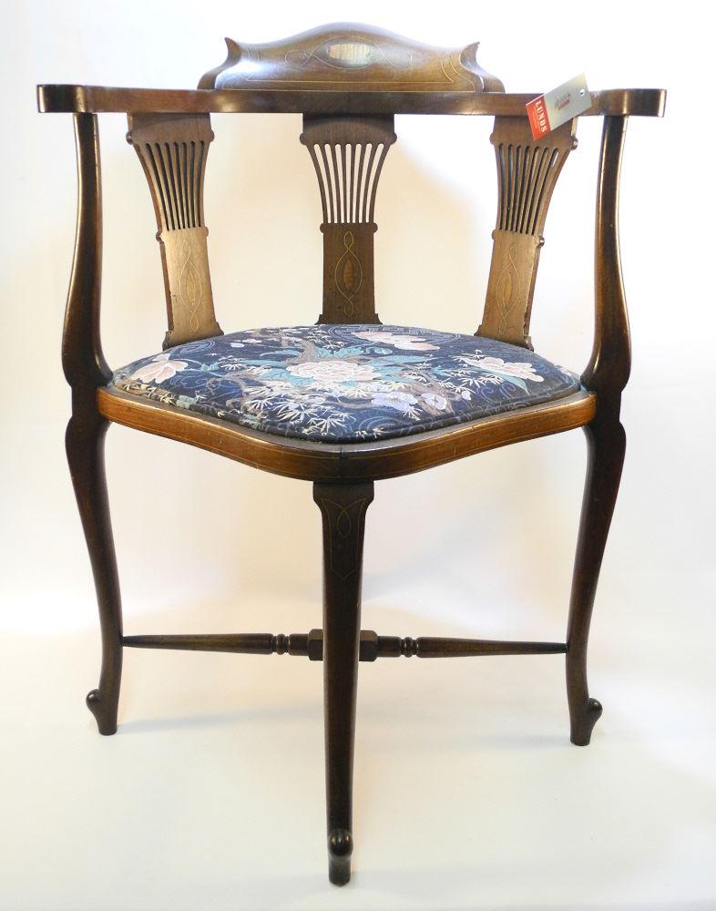 Edwardian Corner Chair.: Edwardian Corner Chair.