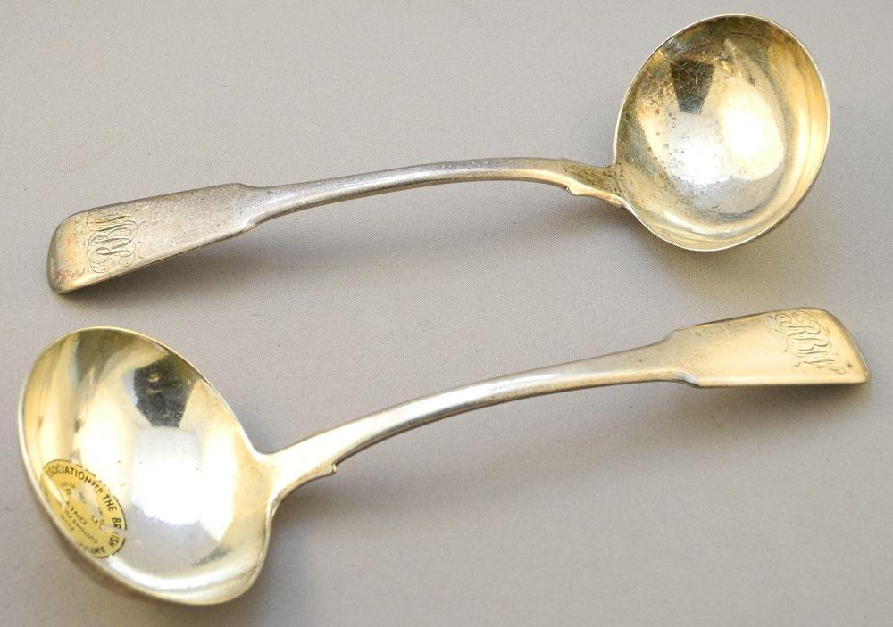 Pair of Georgian Silver Ladles, one with BADA seal, (1 of 5)
