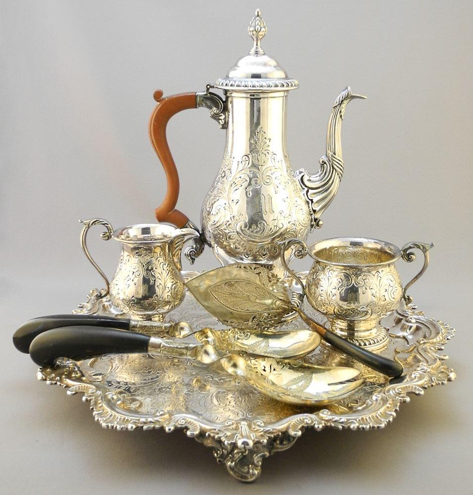 Rideau Plate Rococo 4 piece Coffee set & 3 Serving (1 of 9)