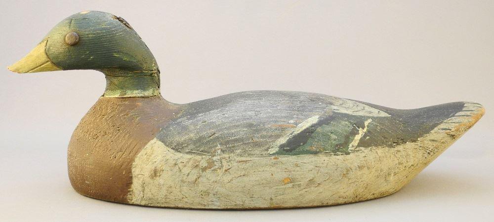 Vintage Carved & Painted Wood Working Duck Decoy, 15 (1 of 2)
