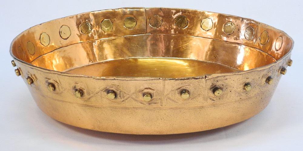 Antique Middle Eastern Copper Cooking Vessel with Brass (1 of 4)