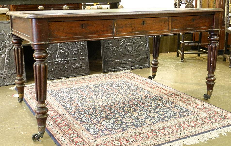 Victorian Mahogany Partners Desk, 36" x 60".: Victorian Mahogany Partners Desk, 36" x 60".