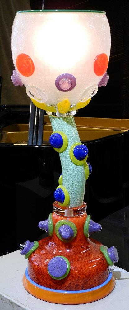 Art Glass Table Lamp signed indistinctly & dated 1999, (1 of 9)