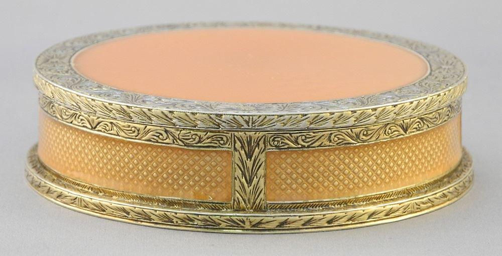 Russian Silver & Pink Guilloche Hinge Box. (1 of 9)