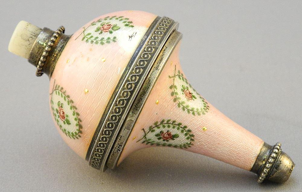 Pink Guilloche Enamel Bell Push, 3" high. (1 of 10)