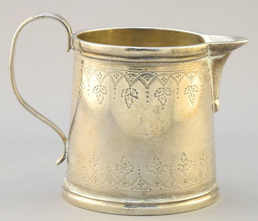 Irish Silver Cream Jug, Dublin 1796, 3" high. (1 of 8)