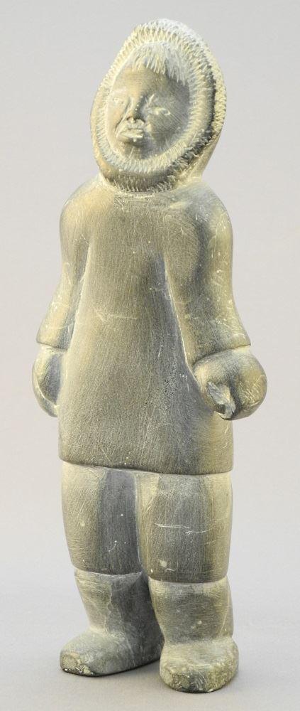 Inuit Stone Figure signed Manome, 7 7/8" high. (1 of 4)