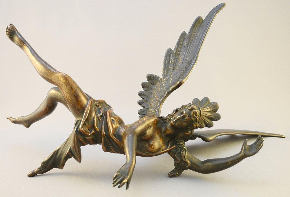 Bronze Angel Figurine, 15" length. (1 of 9)