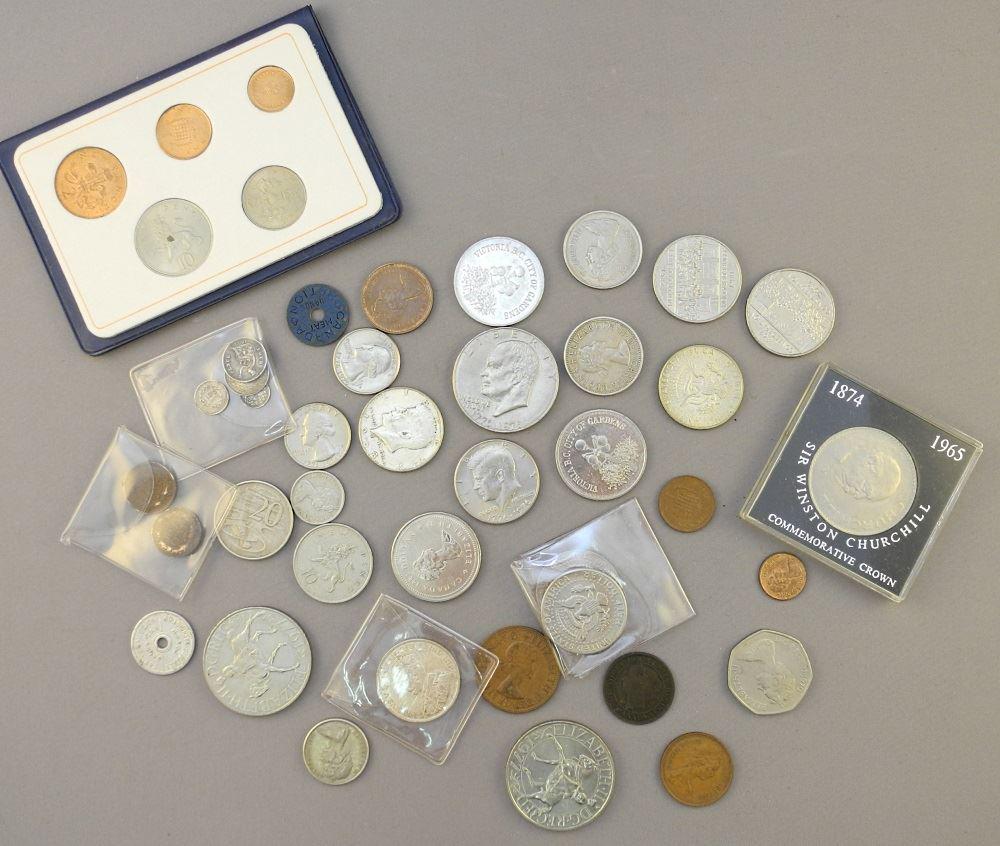 Collection of Various World Coins, Medallions, Eng. / (1 of 3)