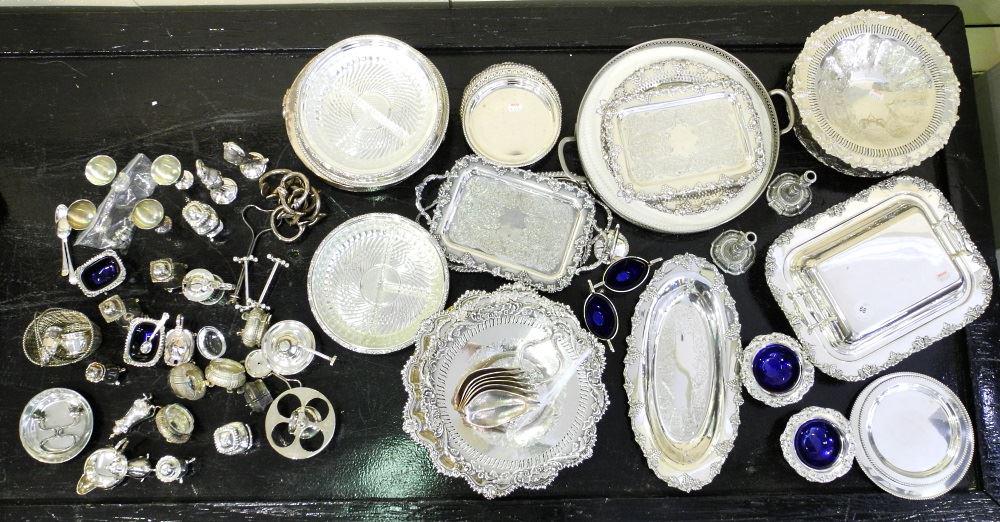 Collection of various silver plated table wares: (1 of 3)
