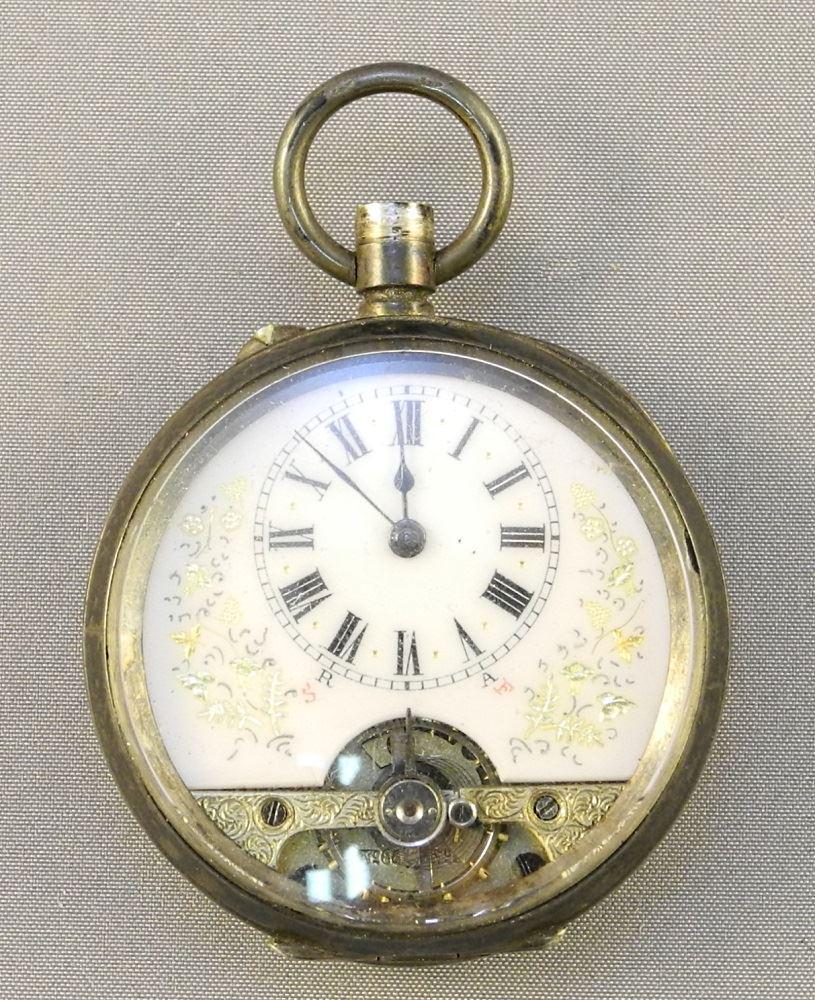 Small Silver Marked .935 Pocket Watch with Enamel Face, (1 of 4)