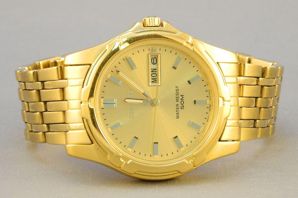 Men's Gold Tone Seiko Watch.: Men's Gold Tone Seiko Watch.