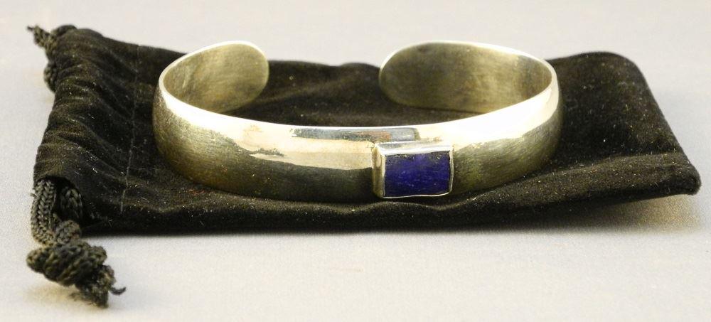 Sterling Silver Lapis Modernist Cuff Bracelet. (1 of 3)