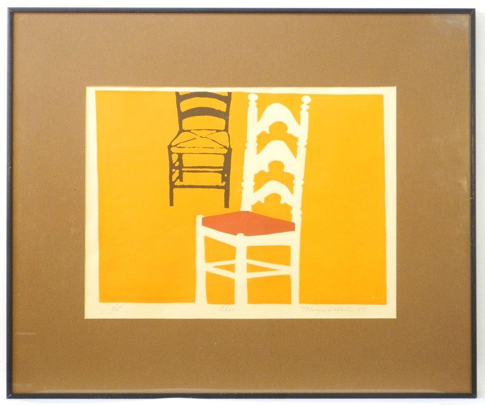 Framed Print 1/5 signed Maralyay Hobeck 1971, 12" x (1 of 3)