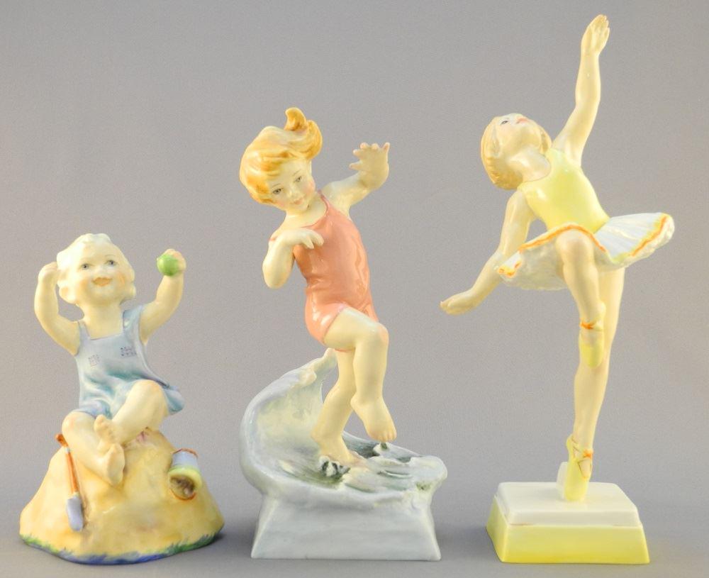 3 Royal Worcester Figurines: July / Sabbath Day / (1 of 4)