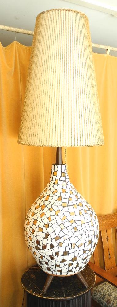 Maurice Chalvignae Floor Lamp, small tear in shade. (1 of 4)