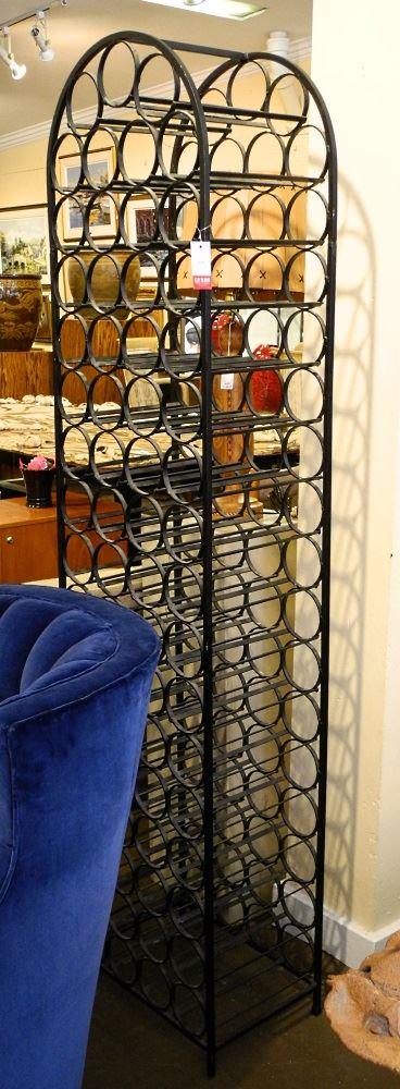 Arthur Umanoff 1960's Wrought Iron Wine Rack, 72" high.: Arthur Umanoff 1960's Wrought Iron Wine Rack, 72" high.
