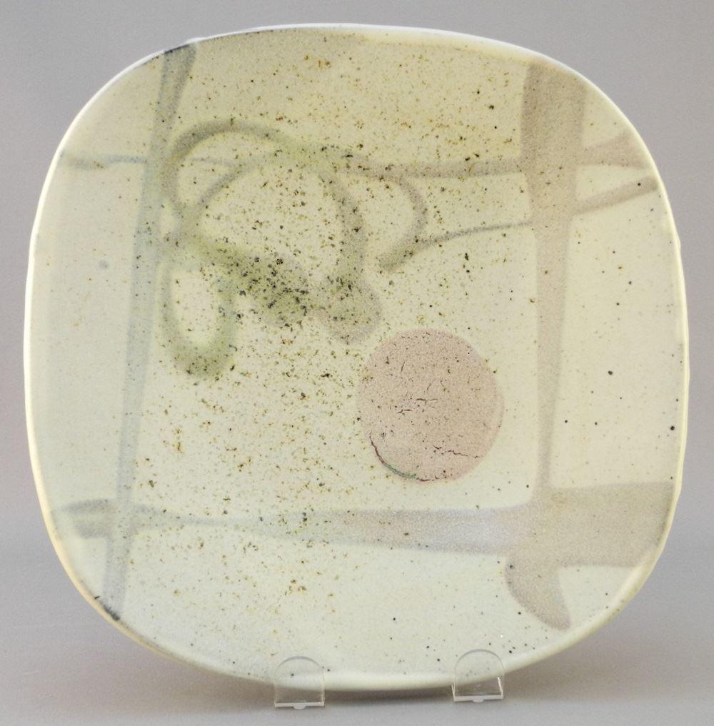 Stoneware Dish Signed with Chop By Wayne Ngan, 9 1/4" (1 of 5)