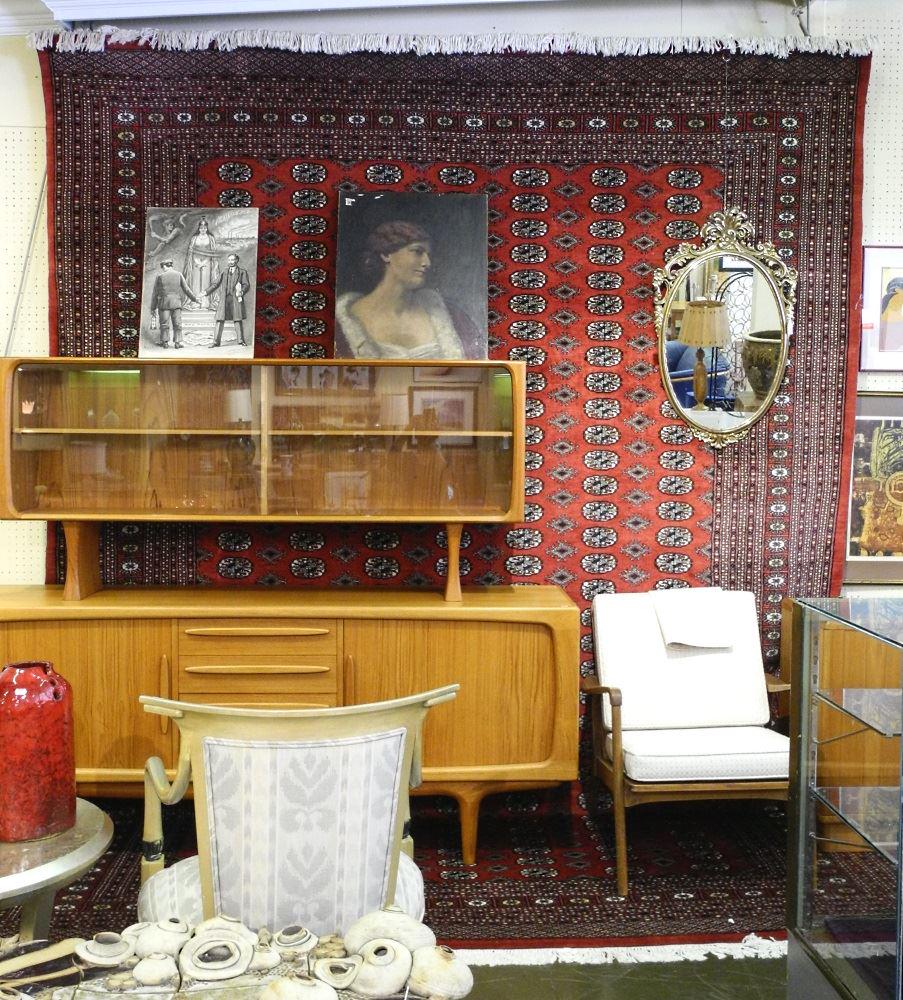 Ruby Ground Bokhara Carpet with Underlay, approximately (1 of 2)