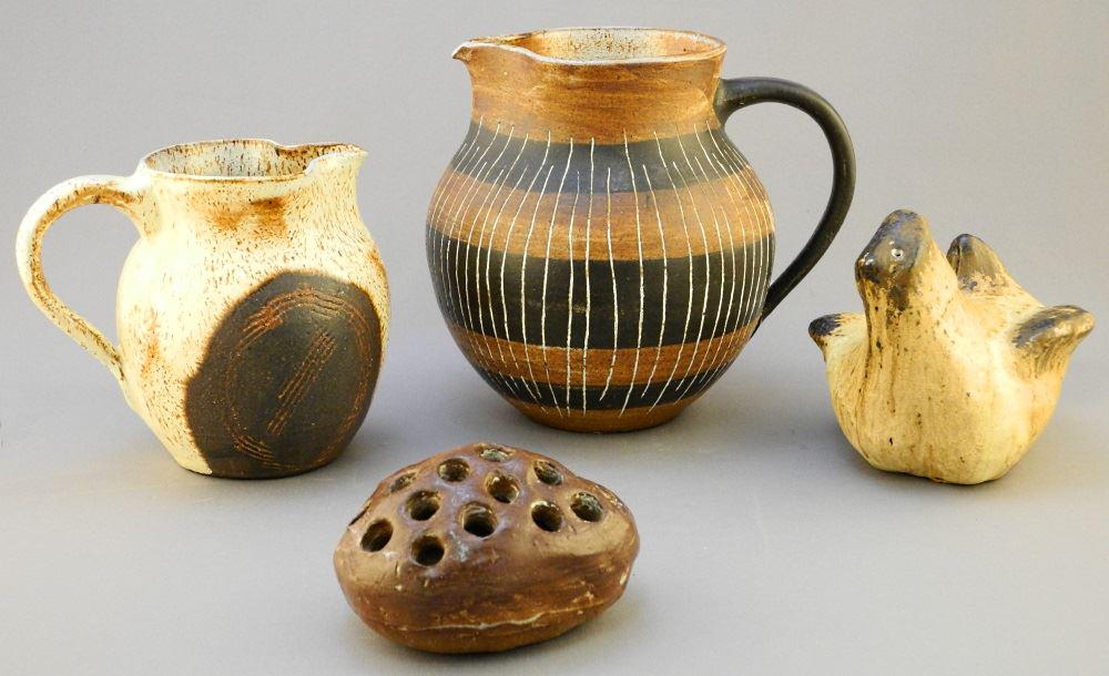 4 Pieces of Osborne Pottery, large pitcher chipped, 2" (1 of 6)