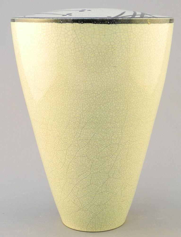 Porcelain Vase with Craquelure Glaze with Impressed: Porcelain Vase with Craquelure Glaze with Impressed Mark Byron Johnstad, 8" high.