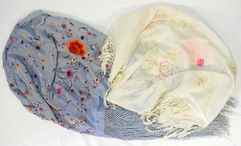 2 Antique Chinese Embroidered Silk Piano Covers on (1 of 5)