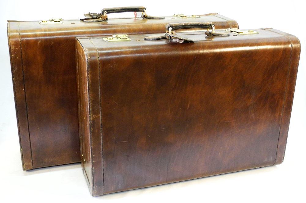 2 Pieces of European Leather Luggage, 26" & 30" wide. (1 of 6)
