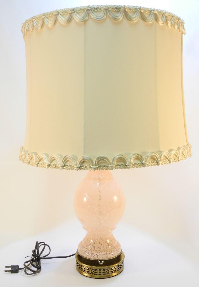 Pink Murano Glass Lamp, 25 1/2" high. (1 of 2)
