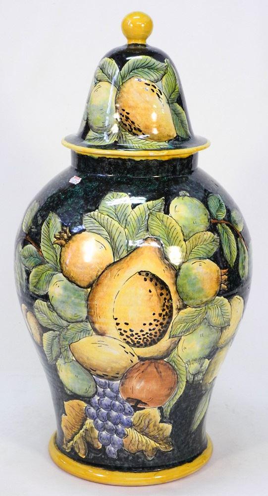 "Mayolica Santa Rosa" Mexican Pottery Vase & Cover, 27" (1 of 5)