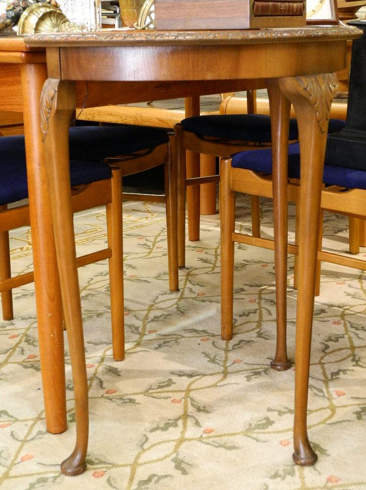 Burl Walnut Demilune Side Table. (1 of 2)