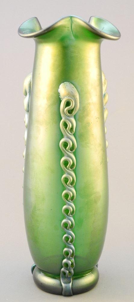 Antique Loetz Style Iridescent Vase with Decorative (1 of 3)