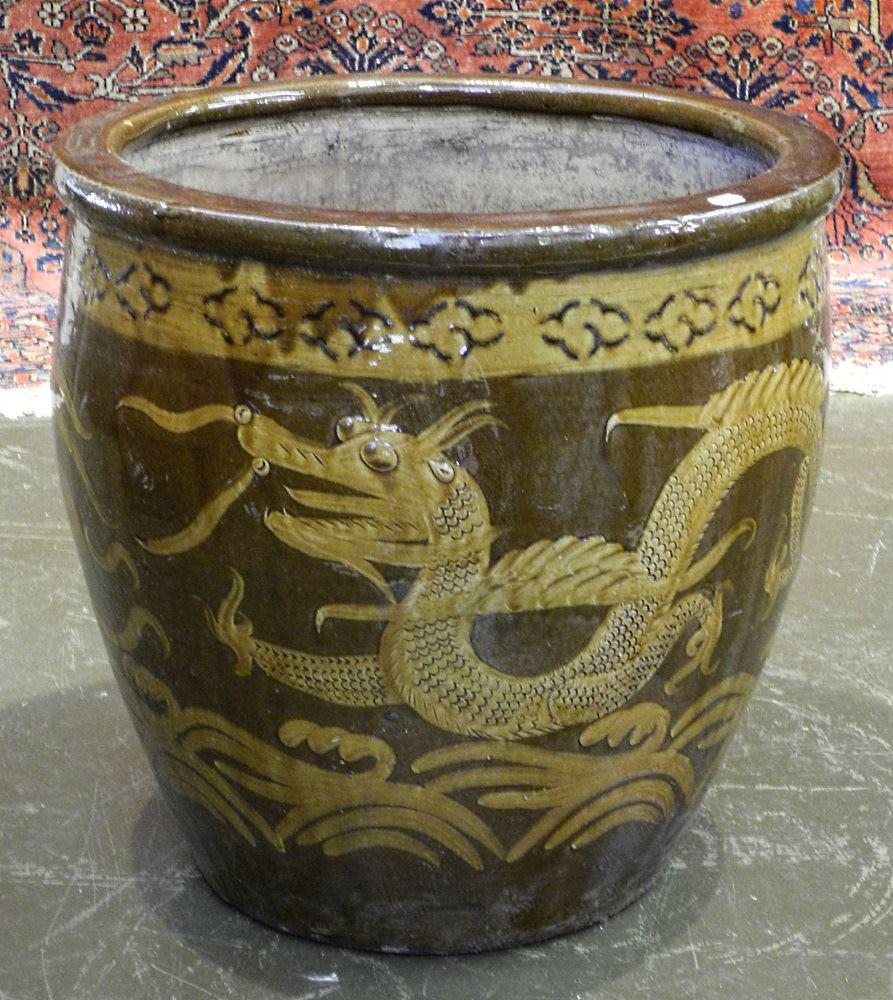 Chinese Egg Jar, 19" x 19". (1 of 3)