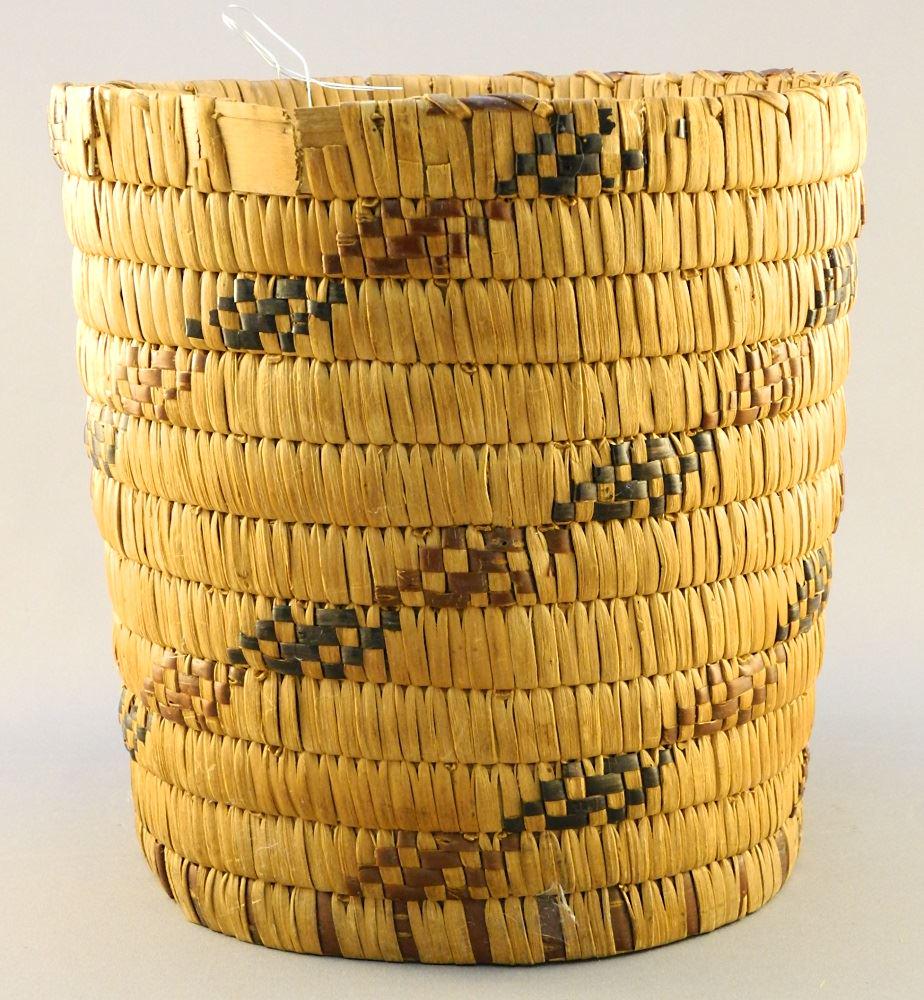 Salish Basket, as found, 8" high. (1 of 4)