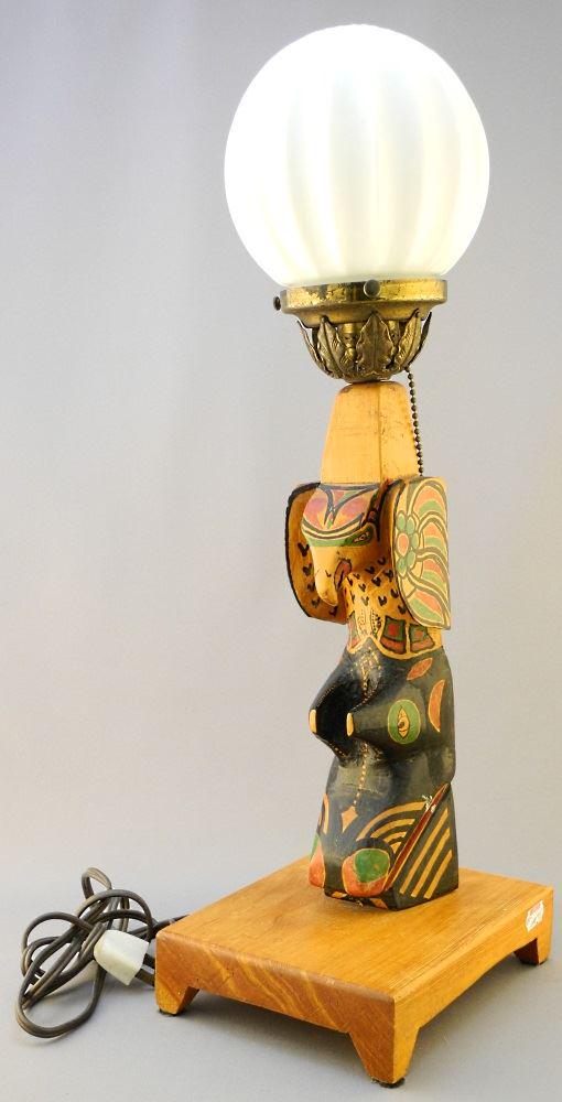 Northwest Coast Style Table Lamp, Signed Angus (1 of 5)