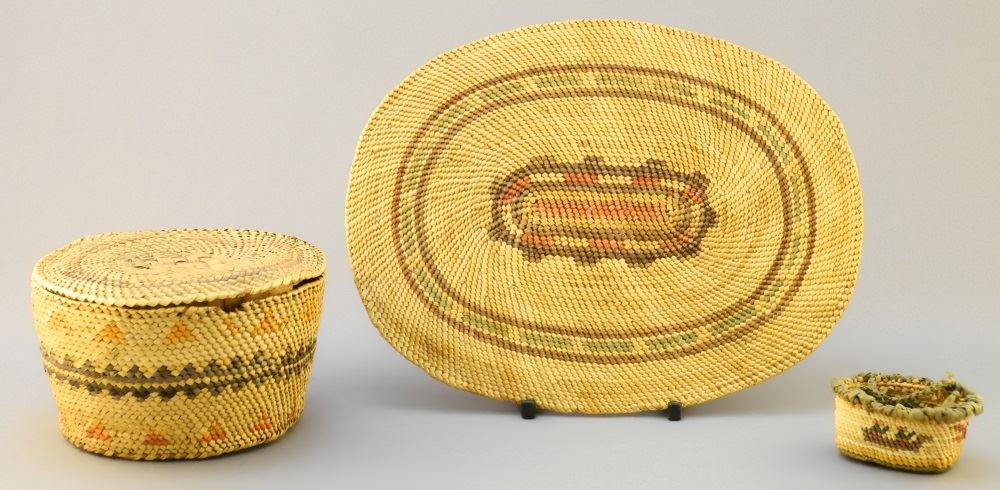 3 Old Nuu-Chah-Nulth Basket Items: Trinket / Tiny (1 of 5)