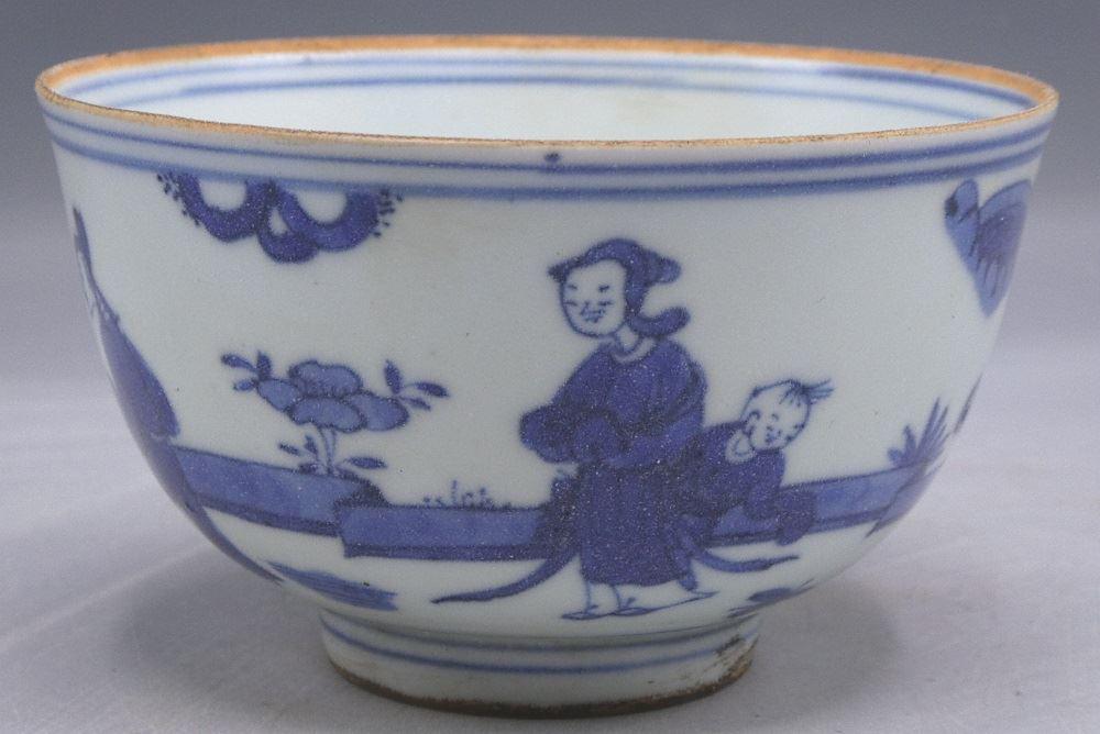Blue & White "Happy Family" Bowl, Wan-li Reign Mark, 4 (1 of 5)