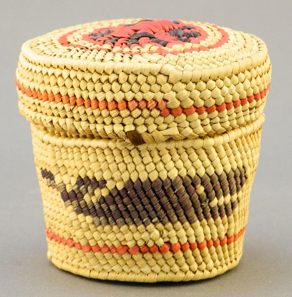 Nuu-Chah-Nulth Trinket Basket attributed to Charlotte (1 of 4)
