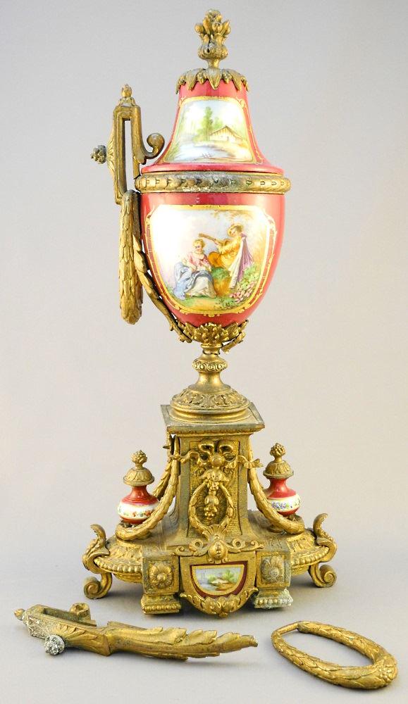 Louis XVI Ormolu & Porcelain Cassolette, 15 1/4" high.: Louis XVI Ormolu & Porcelain Cassolette, 15 1/4" high.