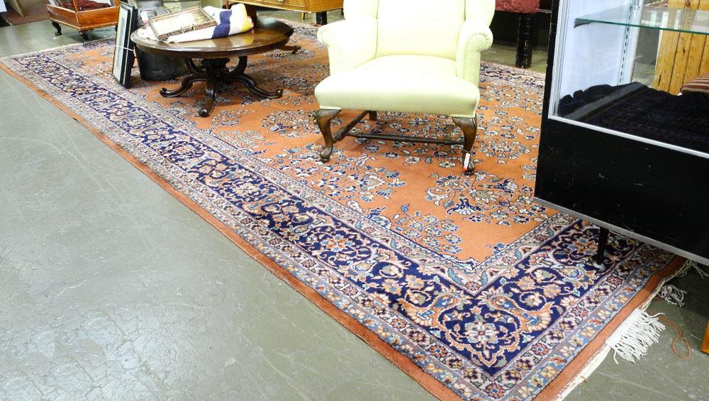 Hand Knotted Persian Carpet, approximately 9' x 18'6", (1 of 4)