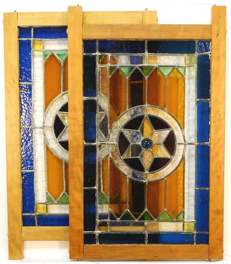 4 Stained Glass Panels, 20" - 21" high. (1 of 2)