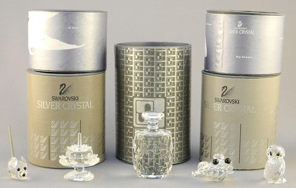 Collection of 5 Swarovski Crystals: Frog, Mouse, Cake, (1 of 3)