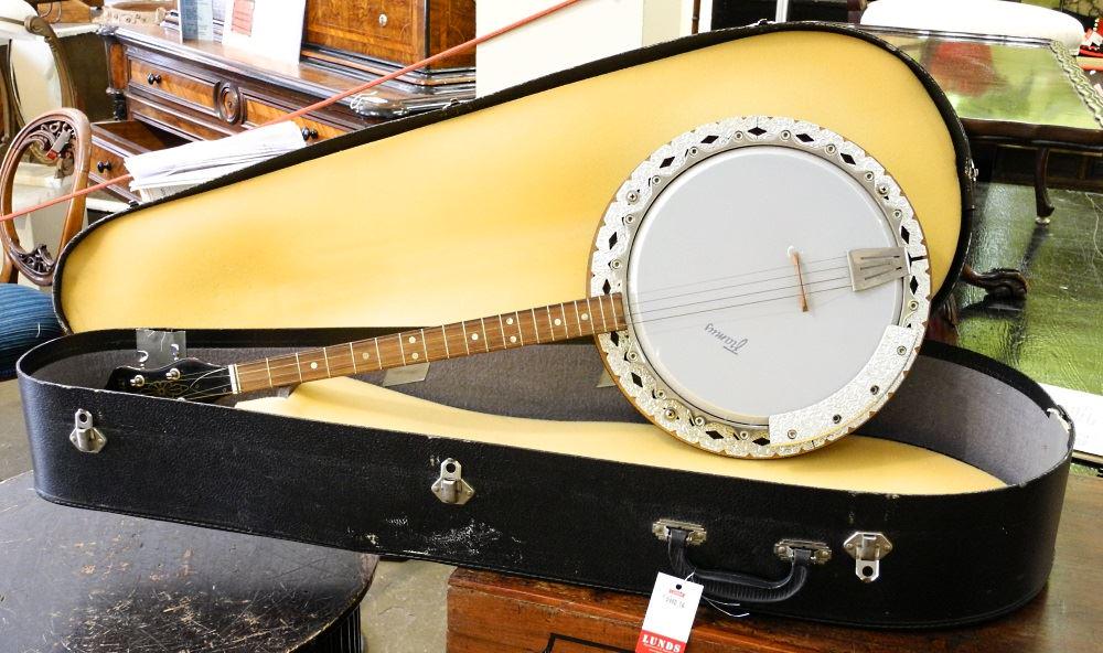Framus 4 String Banjo in Hard Case, 35" length. (1 of 3)