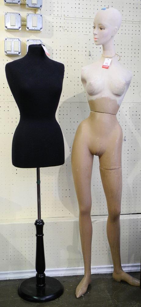 2 Mannequins: Black / Dress Form, 61" high & Painted, (1 of 1)