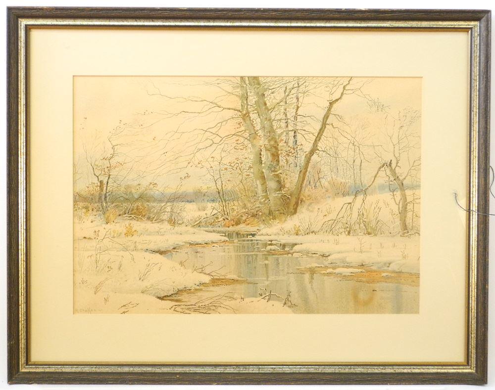 Lithograph after S.R. Chaffee, 12" x 18", "Winter (1 of 3)