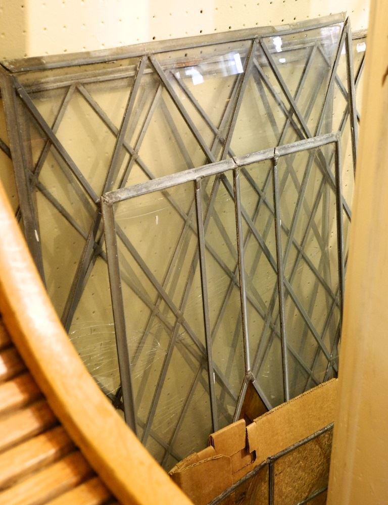 Lot of 4 Leaded Glass Windows & 1 Other Stained Glass, (1 of 2)
