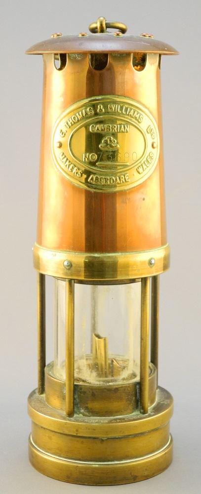 Thomas & William Aberdare Copper & Brass Miner's Lamp, (1 of 5)